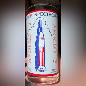 Apollo 7 Space Spectacular Saturn 1B Launch NASA Vehicle Retro Glass
